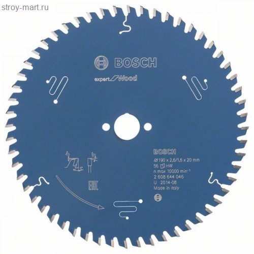 Цирк диск Expert for Wood 190x20x2.6/1.6x56T - 2608644046 Цирк диск Expert for Wood 190x20x2.6/1.6x56T - 2608644046