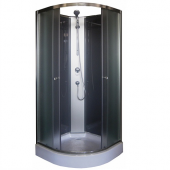 Кабина душевая мат/стекло 900х900мм белый низ/поддон 4-х стенная в комплекте смеситель б/крыши AS-100 - 4606034155998 Кабина душевая мат/стекло 900х900мм белый низ/поддон 4-х стенная в комплекте смеситель б/крыши AS-100 - 4606034155998