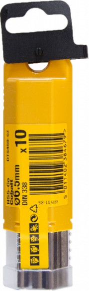 Сверло д\металла HSS-CО, 6.5х63х101мм,10шт,Extreme - DT 5459 Сверло д\металла HSS-CО, 6.5х63х101мм,10шт,Extreme - DT 5459