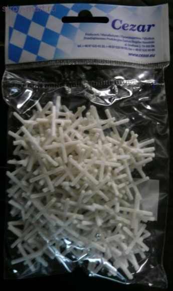 Крестики для плитки CEZAR 1,5мм (в упак. 200 шт.) Крестики для плитки CEZAR 1,5мм (в упак. 200 шт.)