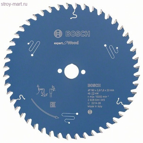Цирк диск Expert for Wood 190x20x2.6/1.6x48T - 2608644045 Цирк диск Expert for Wood 190x20x2.6/1.6x48T - 2608644045