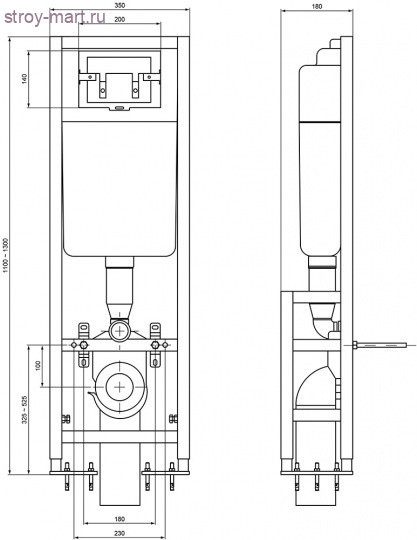 Система для инсталляции б/кнопк с/крепл Vidima W371267 Система для инсталляции б/кнопк с/крепл Vidima W371267