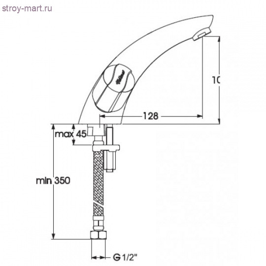 Смеситель двуручный для умывальника Стиль хром к/затвор лит излив короткий излив L=128мм Vidima ВА134АА Смеситель двуручный для умывальника Стиль хром к/затвор лит излив короткий излив L=128мм Vidima ВА134АА