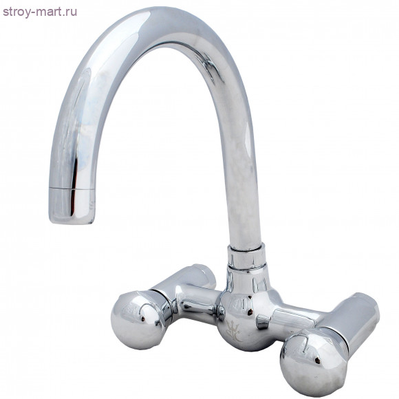 Смеситель настенный для мойки Elena к/затвор выс/излив поворотный STC 41111 Смеситель настенный для мойки Elena к/затвор выс/излив поворотный STC 41111