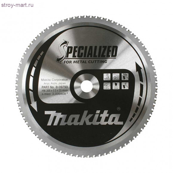 Диск пильный по металлу «Makita» 305-25,4*2,3-*100T / B-35380 - С-000121581 Диск пильный по металлу «Makita» 305-25,4*2,3-*100T / B-35380 - С-000121581
