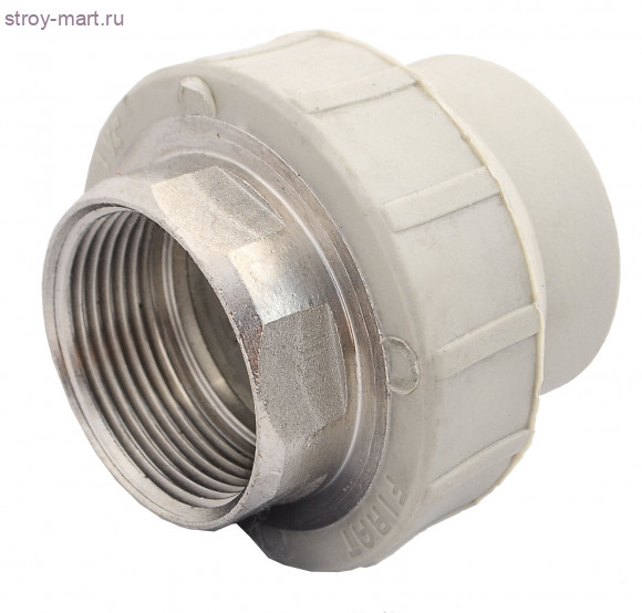 Муфта PP-R комбинированн под ключ серый Дн 50х1 1/2 ВР Firat - 4606034033029 Муфта PP-R комбинированн под ключ серый Дн 50х1 1/2 ВР Firat - 4606034033029