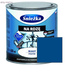 Грунт-эмаль по ржавчине 3 в 1 «Sniezka» темно-голубой глянец 0,65 л (8 шт/уп.) / Польша - С-000088565 Грунт-эмаль по ржавчине 3 в 1 «Sniezka» темно-голубой глянец 0,65 л (8 шт/уп.) / Польша - С-000088565