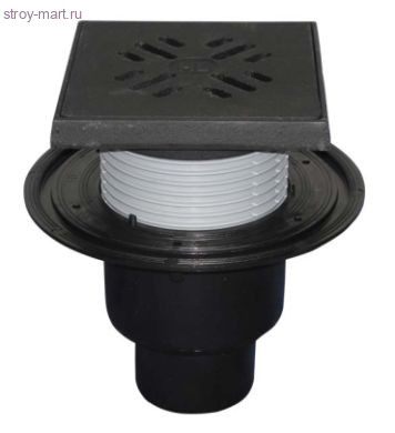 Трап дворовый вертикальный Д100 реш чугун подрам 150х150 HL 310NG Трап дворовый вертикальный Д100 реш чугун подрам 150х150 HL 310NG