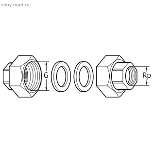 Соединение резьбовое R11/4xR2 GT(2X)+VP Wilo 112046992