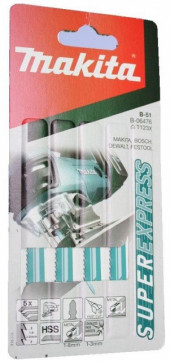 Пилки д\лобзика 5шт,B-51 Super Express, 77мм, быстр рез д\мет(T123X) - B-06476 Пилки д\лобзика 5шт,B-51 Super Express, 77мм, быстр рез д\мет(T123X) - B-06476