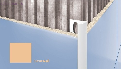 Профиль для плитки CEZAR внешний 12мм бежевый Профиль для плитки CEZAR внешний 12мм бежевый