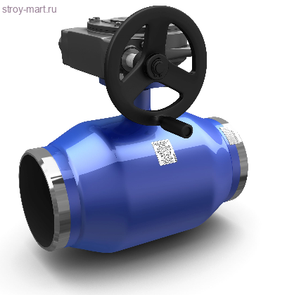 Кран шаровой сталь Ду 500 Ру16 под приварку с редуктором LD КШ.Ц.П.500/400.016.02 Кран шаровой сталь Ду 500 Ру16 под приварку с редуктором LD КШ.Ц.П.500/400.016.02