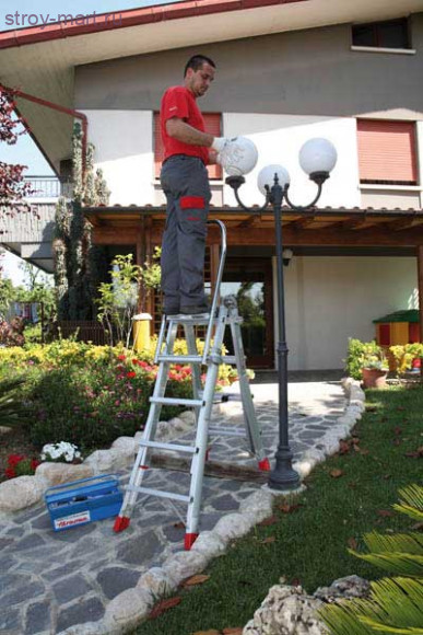 Лестница-стремянка телескопическая с поручнем Faraone 8+8 ст./Teles TT44 - С-000103074 Лестница-стремянка телескопическая с поручнем Faraone 8+8 ст./Teles TT44 - С-000103074