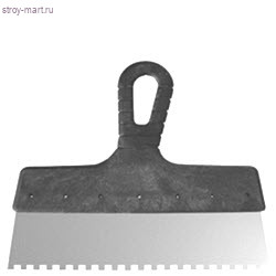 Шпатель зубчатый из нерж. стали, пластмассовая ручка 250мм (зуб 4х4) (85457) - С-000076341 Шпатель зубчатый из нерж. стали, пластмассовая ручка 250мм (зуб 4х4) (85457) - С-000076341