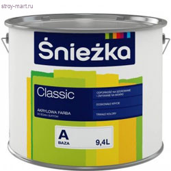 Краска для стен и потолков «Sniezka Classic» латексная, матовая (База А) 0,94 л . - С-000091955