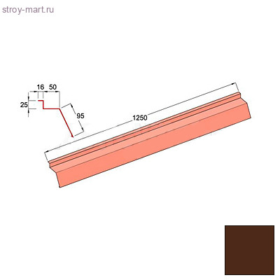 Карнизная планка Classic Decra Classic/Roman/Stratos L=1250 (1110*) мм Тик - С-000113400 Карнизная планка Classic Decra Classic/Roman/Stratos L=1250 (1110*) мм Тик - С-000113400