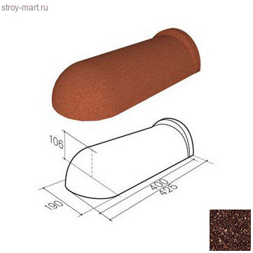 Торцевой конек 190 (пластик) Gerard (Bark 687), L полезная=400мм - С-000115578 Торцевой конек 190 (пластик) Gerard (Bark 687), L полезная=400мм - С-000115578