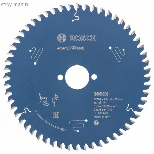 Цирк диск Expert for Wood 184x30x2.6/1.6x56T - 2608644043 Цирк диск Expert for Wood 184x30x2.6/1.6x56T - 2608644043