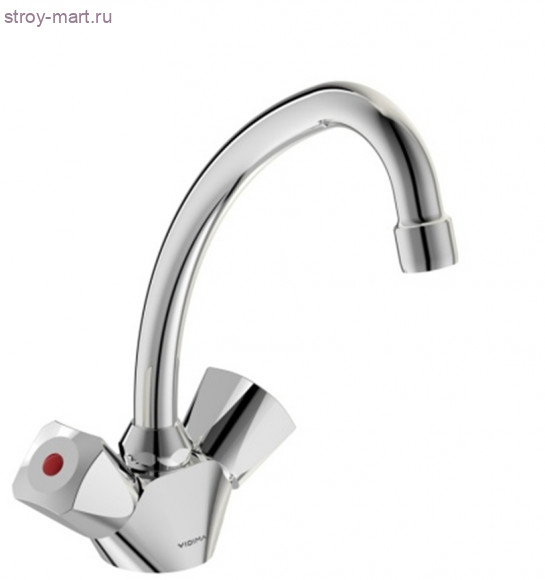 Смеситель двуручный для умывальника Практик/Practic хром к/затвор труб поворот Vidima BA227AA Смеситель двуручный для умывальника Практик/Practic хром к/затвор труб поворот Vidima BA227AA