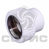 Муфта комбинированная c внутренней резьбой полипропиленовая - белая напорная комб.PP-R DN25x1/2' Муфта комбинированная c внутренней резьбой полипропиленовая - белая напорная комб.PP-R DN25x1/2'
