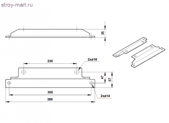 Основание д/сдвоенных насосов TPD/TPED Grundfos 96536247 Основание д/сдвоенных насосов TPD/TPED Grundfos 96536247