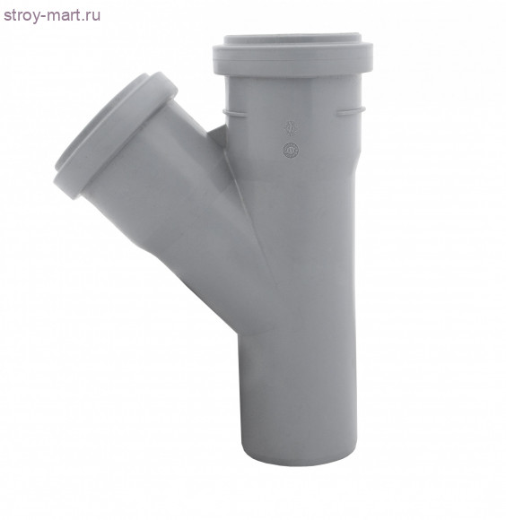 Тройник PP-H серый Дн 110х50х45° б/нап в комплекте Россия - 4606034150214 Тройник PP-H серый Дн 110х50х45° б/нап в комплекте Россия - 4606034150214