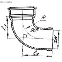 Колено чугун канализационн Ду 50х90° б/нап ГОСТ 6942-98 - 4606034153970