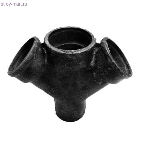 Крестовина косая канализационная чугунная - Ду100x100 45гр. Крестовина косая канализационная чугунная - Ду100x100 45гр.