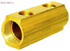 Коллектор латунь плоск Ду 1х1/2 ВР на 3 выхода Faro STC 5764 - 4606034008577