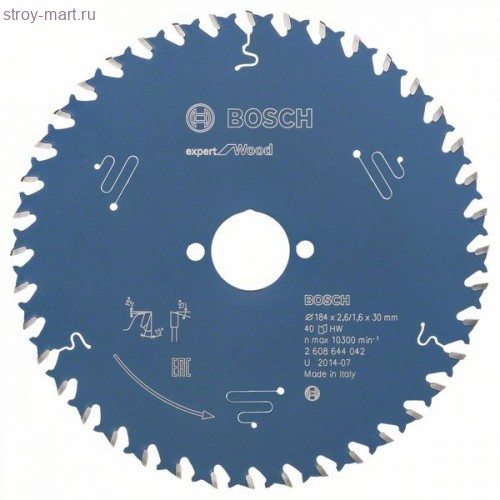 Цирк диск Expert for Wood 184x30x2.6/1.6x40T - 2608644042 Цирк диск Expert for Wood 184x30x2.6/1.6x40T - 2608644042