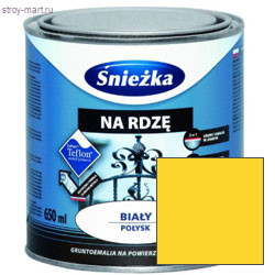 Грунт-эмаль по ржавчине 3 в 1 «Sniezka» желтый глянец 0,65 л (8 шт/уп.) / Польша - С-000088563 Грунт-эмаль по ржавчине 3 в 1 «Sniezka» желтый глянец 0,65 л (8 шт/уп.) / Польша - С-000088563