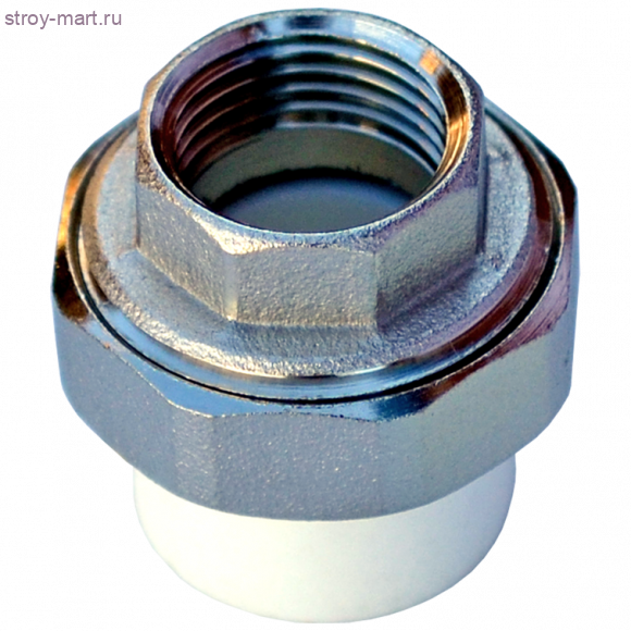 Муфта PP-R комбинированн разъемная белый Дн 20х3/4 ВР РосТурПласт 10616 - 4640014210451 Муфта PP-R комбинированн разъемная белый Дн 20х3/4 ВР РосТурПласт 10616 - 4640014210451