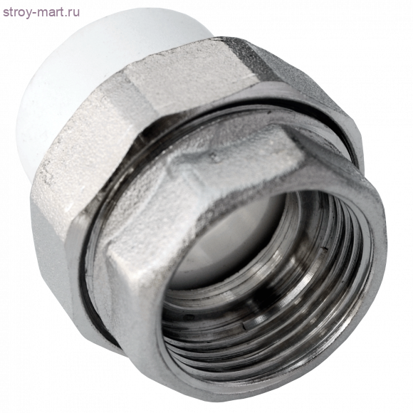 Муфта PP-R комбинированн разъемная белый Дн 20х3/4 ВР РосТурПласт 10616 - 4640014210451 Муфта PP-R комбинированн разъемная белый Дн 20х3/4 ВР РосТурПласт 10616 - 4640014210451
