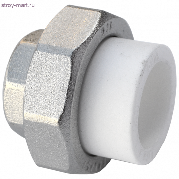 Муфта PP-R комбинированн разъемная белый Дн 20х3/4 ВР РосТурПласт 10616 - 4640014210451 Муфта PP-R комбинированн разъемная белый Дн 20х3/4 ВР РосТурПласт 10616 - 4640014210451