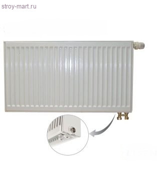 Радиатор стальной панельный VENTIL ERV 10 500х1000 нижнее гигиенический белый RAL 9016 ELSEN ERV100510