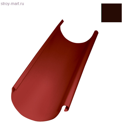 Grandline, Желоб полукруглый, 150 мм, 3 м, RAL 8017 - С-000079760 Grandline, Желоб полукруглый, 150 мм, 3 м, RAL 8017 - С-000079760