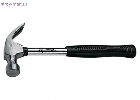 Молоток-гвоздодер «Sparta», 450 г, боек 27 мм, металлическая трубчатая обрезиненная рукоятка / 104405 - С-000122166