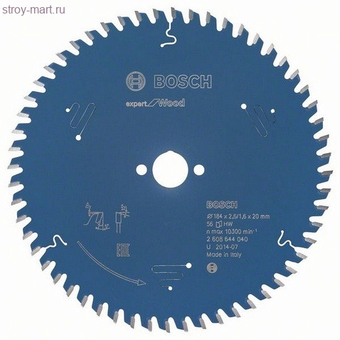 Цирк диск Expert for Wood 184x20x2.6/1.6x56T - 2608644040 Цирк диск Expert for Wood 184x20x2.6/1.6x56T - 2608644040