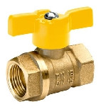 Кран шаровой латунь газ 11б27п А10/1 Ду 15 ВР/ВР бабочка БАЗ А500мм - 4606034160206