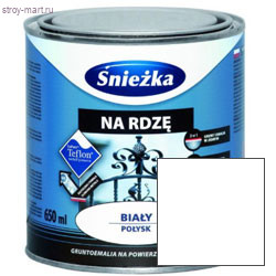 Грунт-эмаль по ржавчине 3 в 1 «Sniezka» белый глянец 0,65 л (8 шт/уп.) / Польша - С-000088561 Грунт-эмаль по ржавчине 3 в 1 «Sniezka» белый глянец 0,65 л (8 шт/уп.) / Польша - С-000088561