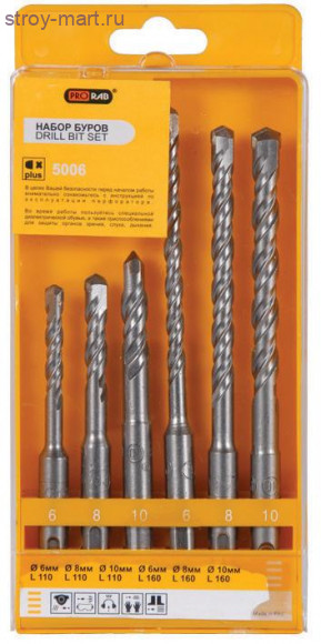 Набор буров SDS+ 6 шт Prorab 5006 Набор буров SDS+ 6 шт Prorab 5006