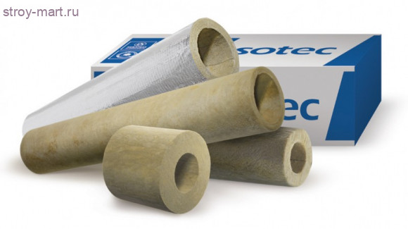 Цилиндры вырубные из кам ваты 108*40мм*1000мм (2 шт/уп=2 м.пог.), 0,084 м3 Isotec Shell (62490) - С-000111927
