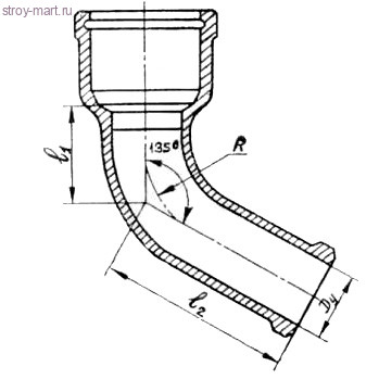Отвод чугун канализационн Ду 100х135° б/нап ГОСТ 6942-98 - 4606034027691