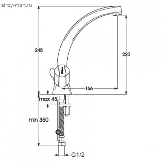 Смеситель двуручный для мойки Стиль хром к/затвор лит поворот излив L=156мм Vidima ВА140АА Смеситель двуручный для мойки Стиль хром к/затвор лит поворот излив L=156мм Vidima ВА140АА