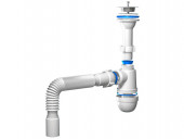 Сифон для умывальника/мойки бутылочный с сеткой из нержавеющей стали Сифон для умывальника/мойки бутылочный с сеткой из нержавеющей стали