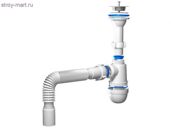 Сифон для умывальника/мойки бутылочный с сеткой из нержавеющей стали Сифон для умывальника/мойки бутылочный с сеткой из нержавеющей стали