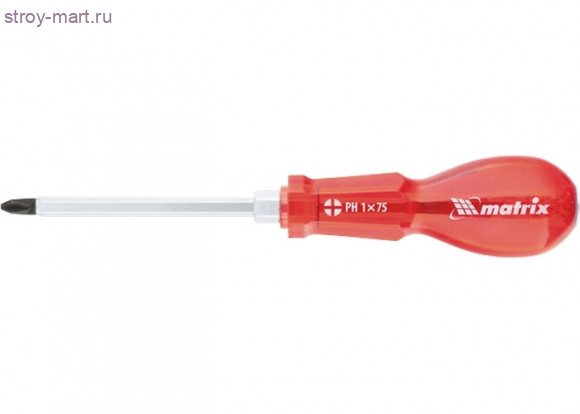 Ударная отвертка «Matrix» c усилителем под гаечный ключ, PH1x75 мм, пластиковая рукоятка, CrV / 19107 - С-000122146 Ударная отвертка «Matrix» c усилителем под гаечный ключ, PH1x75 мм, пластиковая рукоятка, CrV / 19107 - С-000122146