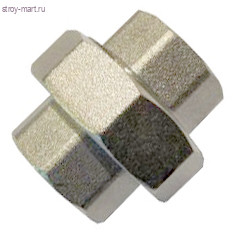 Соединитель латунь американка никель Ду 15 ВР Faro STC 5681 - 4606034144008 Соединитель латунь американка никель Ду 15 ВР Faro STC 5681 - 4606034144008