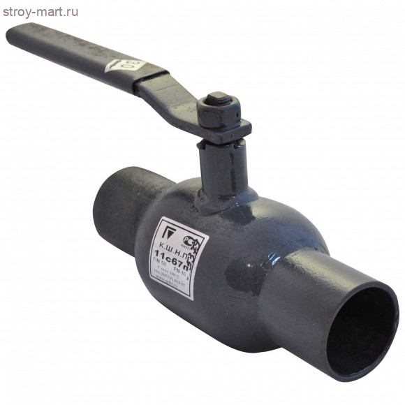 Кран шаровой стальной 11с67п Ц Ду40 Ру16 фл п/прох - 007-5053