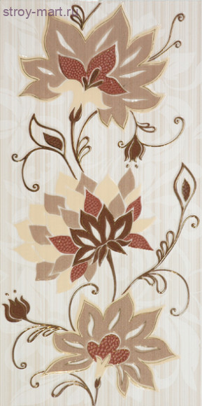 Жасмин 9ЖС404Ц на коричневом коричневый Декор 24,9х50 Жасмин 9ЖС404Ц на коричневом коричневый Декор 24,9х50